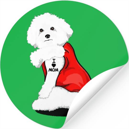 Bichon frise I Love Mom Tattoo Stickers