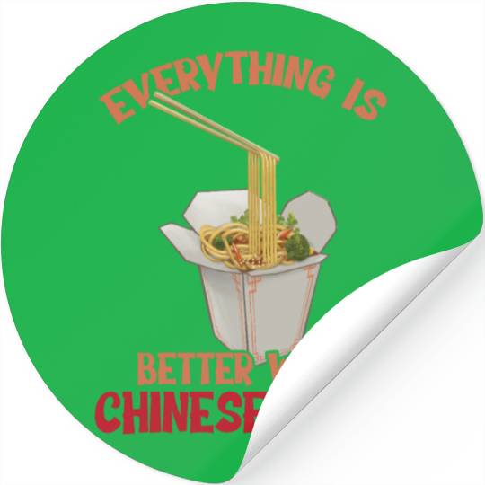 Chinese Food Expert Asian eating Noodles Foodie Stickers