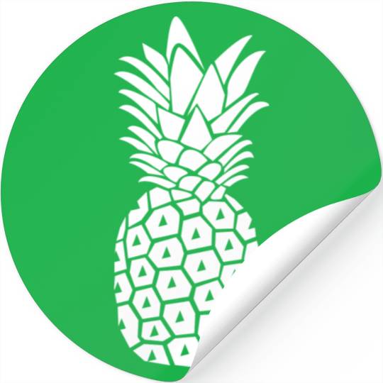 White Pineapple Silhouette Stickers