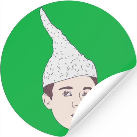 Conspiracy Theorist - Tin-Foil Hat Kid - Hoax Stickers