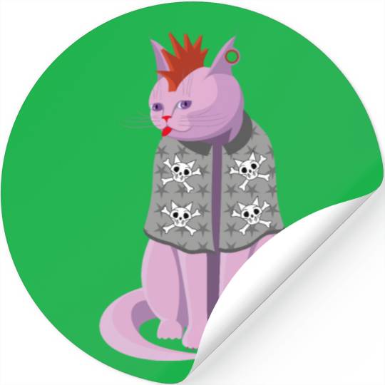 Punk Rock Cat Stickers