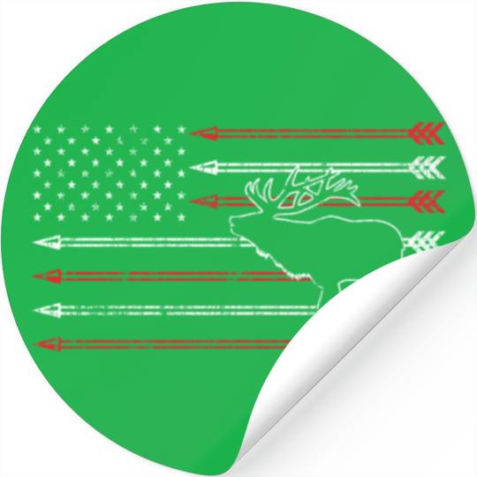 American Flag Elk Hunting Stickers - Crossbow Hunting