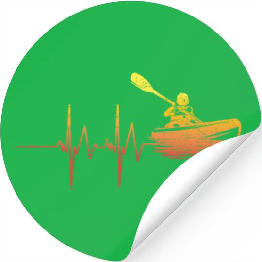 Kayak Heart Beat EKG Gift Stickers