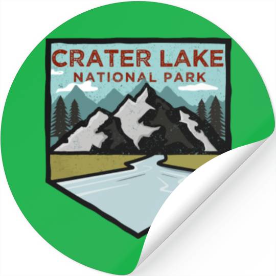 Retro Vintage Crater Lake National Park Gift Stickers