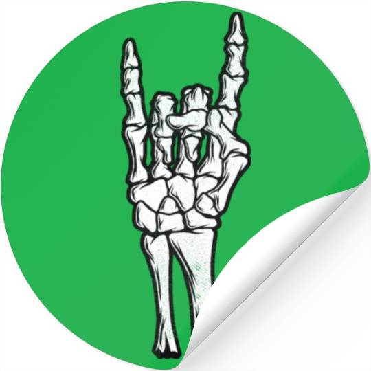 Skeleton Hand Devil Horns Hand Sign Halloween Gift Stickers