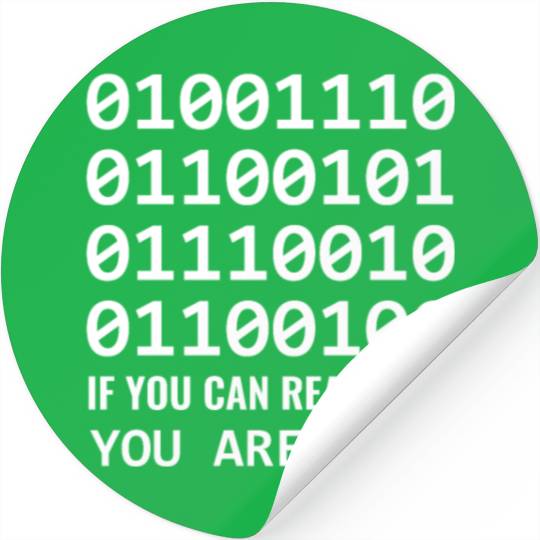 Nerd Computer Binary Code for Developer Geeks & Stickers