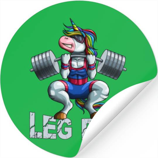Leg Day Squat Unicorn Weight Lifter Barbell Gym Tr Stickers