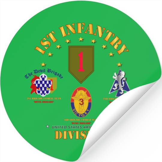 Army 1st Infantry Division w Named BCTs V1 Stickers