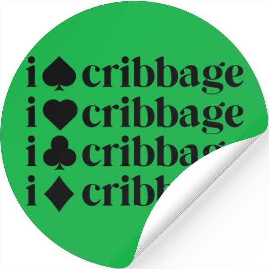 I Love Cribbage Stickers Women Card Game Player