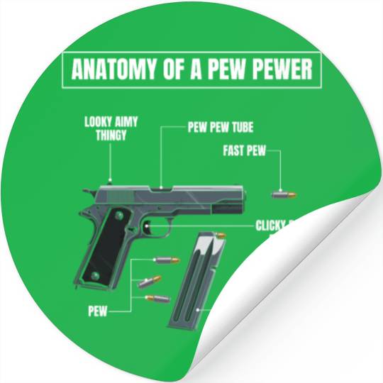 Anatomy| Pew Pewer| Pistol| Bullets| Magazine Stickers
