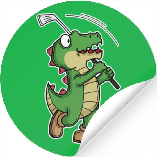 Tyrannosaurus-Rex Crocodile plays Golf Stickers
