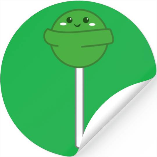 Cute Green Lollipop Stickers