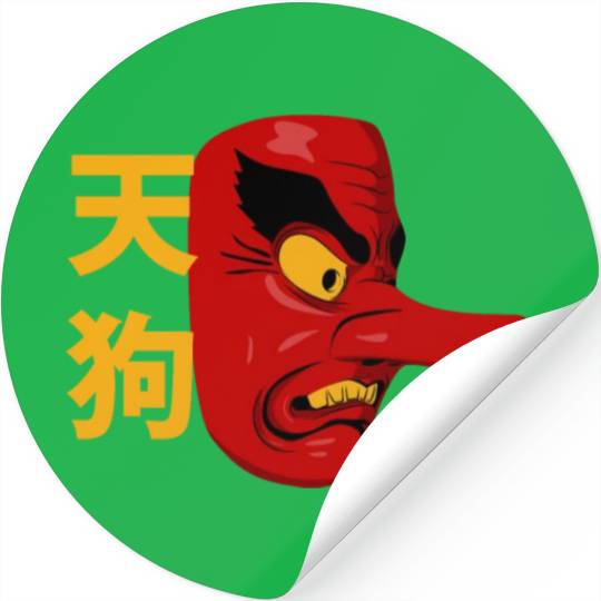 Tengu Hiragana Mask Classic Japan gift Stickers