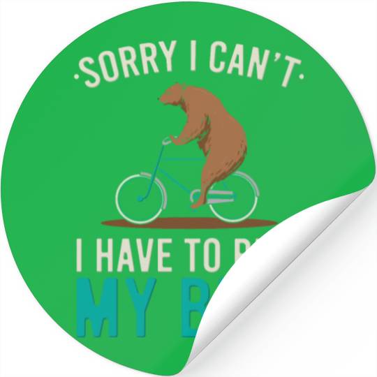 Bear Riding A Bicycle Mountain Bike Cyclist Stickers
