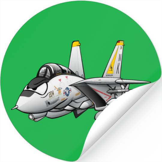 F-14 Tomcat Military Fighter Jet Aircraft Cartoon Stickers