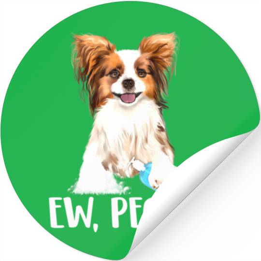 Papillon Dog Ew People Wearing A Face Mask Funny Stickers
