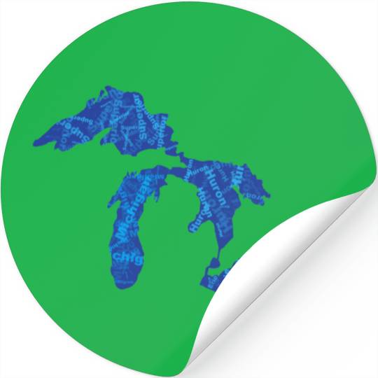 Great Lakes with Names Stickers