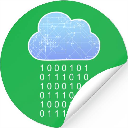Data Analytics Cloud Data Rain Binary Geek Gift Stickers