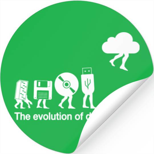 Funny evolution of data storage for nerd coder Stickers