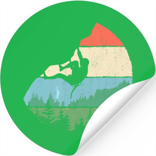 Vintage Style Rock Climbing Retro Bouldering Stickers
