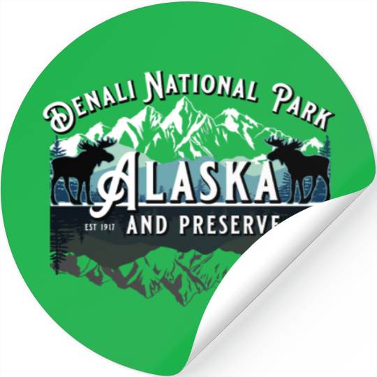 Denali National Park Alaska Ak Usa Moose Souvenir Stickers