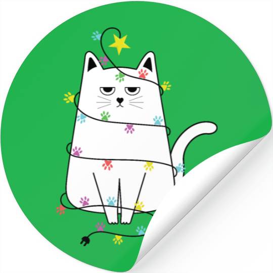 Grumpy Christmas Cat, Funny cat Women’s Christmas Stickers