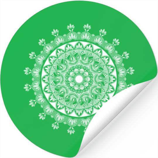 Buddhism yoga mandala with ornaments present Stickers