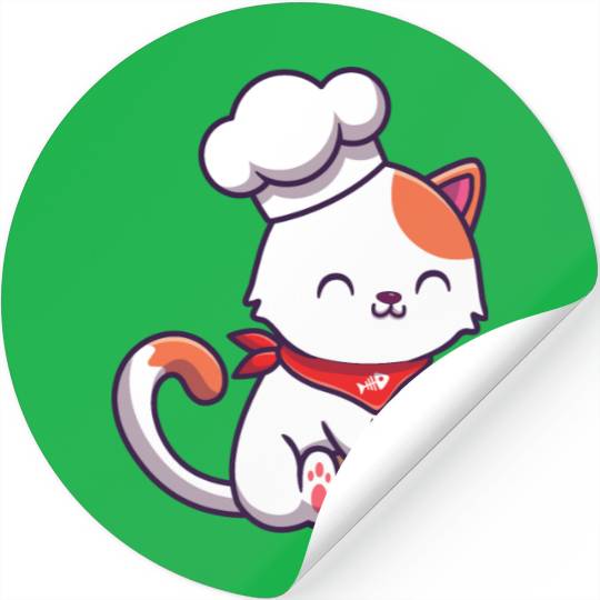 Chef Cute Cat Baking Stickers