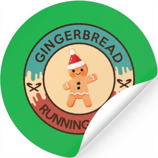 Gingerbread Running Team Stickers