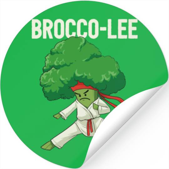 Brocco Lee Broccoli Karate Vegan Vegetarian MMA Stickers