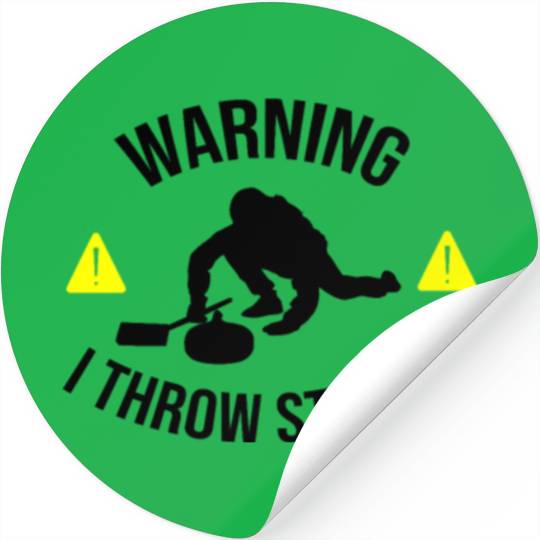 I Throw Stones | Funny Curling Player Gift Stickers