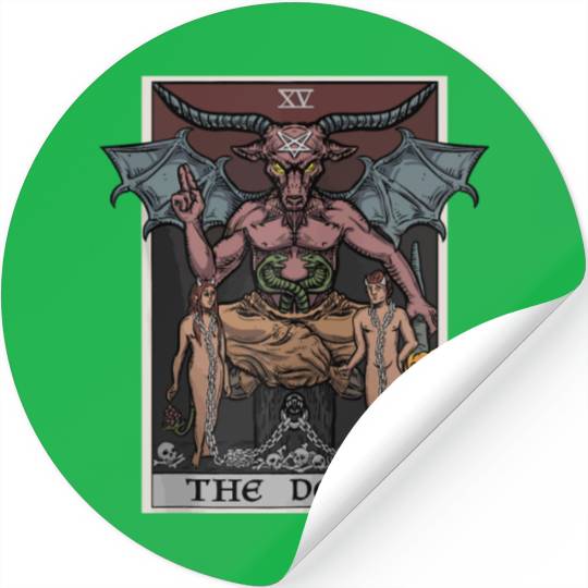 The Devil Tarot Card Halloween Baphomet Satanic Ba Stickers