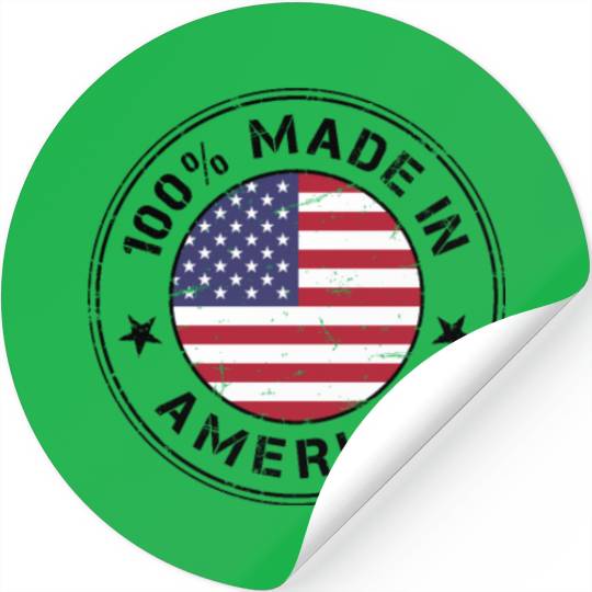 USA Made in America flag stamp Stickers