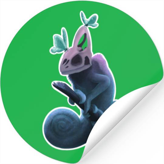 Neon Petrified Chameleon Stickers