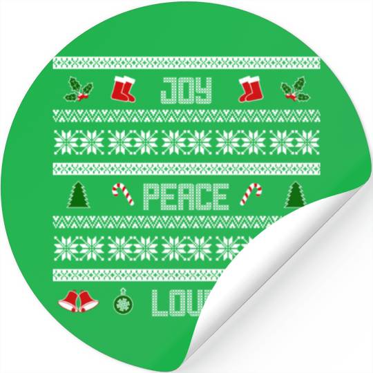 65 MCMLXV JOY PEACE LOVE CHRISTMAS SWEATER DESIGN Stickers