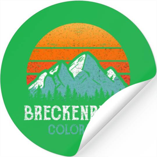 Vintage Breckenridge Stickers Retro Sun Mountains