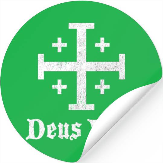 Deus Vult Crusader Shield Cross Stickers
