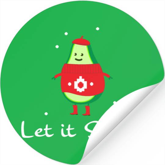 winter snow avocado Stickers