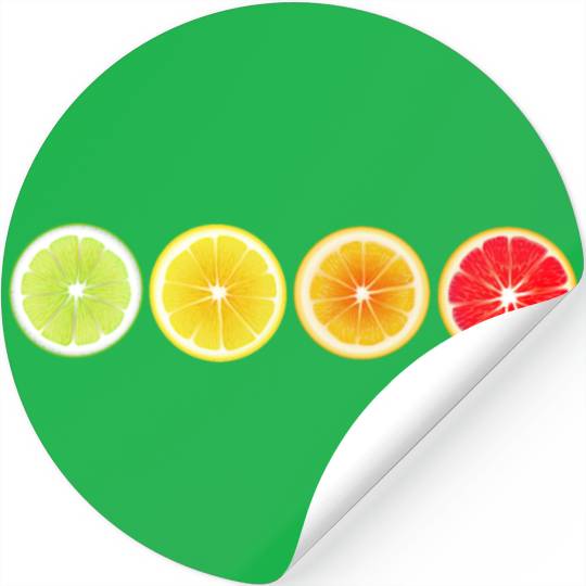 Lime Lemon Orange Vitamin Citrus Wheels of a Stickers