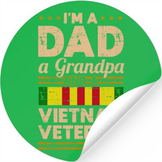 Dad Grandpa Vietnam Veteran Vintage Stickers