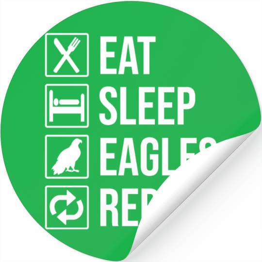 Eat Sleep Eagles Repeat Funny Bald Eagle Stickers