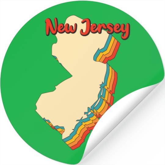 New Jersey Map Outline Vintage Retro Nj Home State Stickers