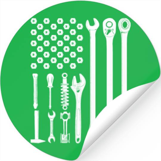 us flag mechanic Stickers