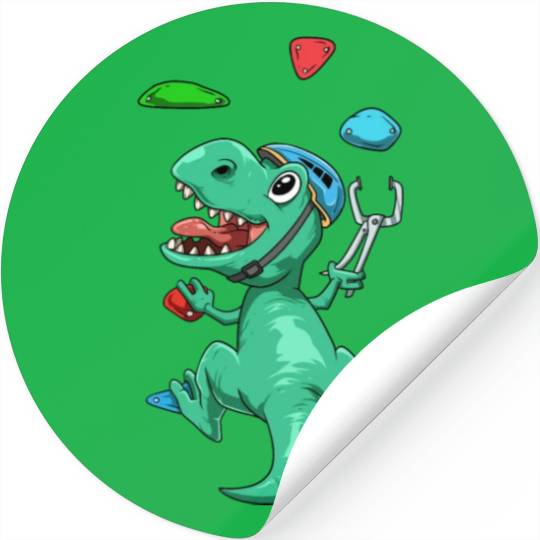 Funny T-Rex Bouldering and Rock Climbing Gift Stickers