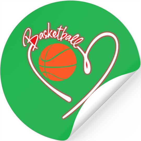 I Love Basketball Girl Basketball Player Heart Stickers