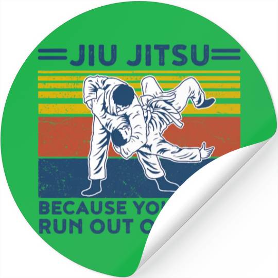 Jiu Jitsu Funny Mens Vintage BJJ MMA Jujitsu Stickers
