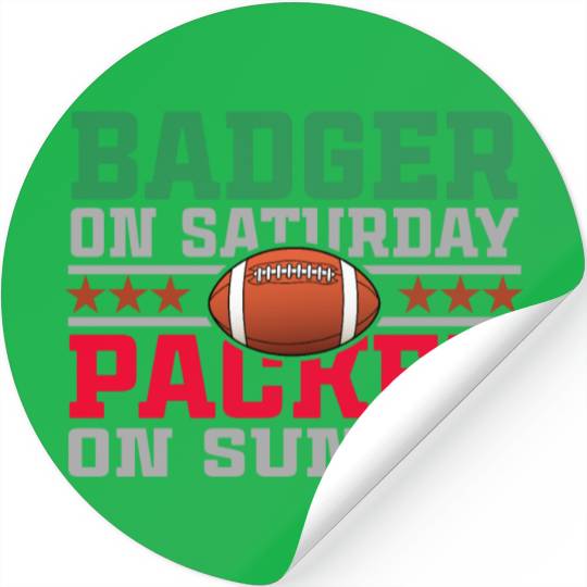 Badge on Saturday Packer on Sunday Stickers