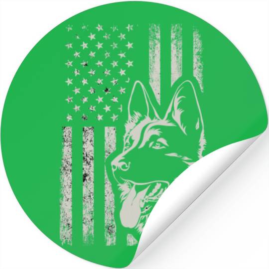 Patriotic German Shepherd AMERICAN FLAG Dog Lover Stickers