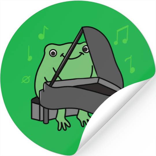 Frog Playing Piano For Piano Player Stickers