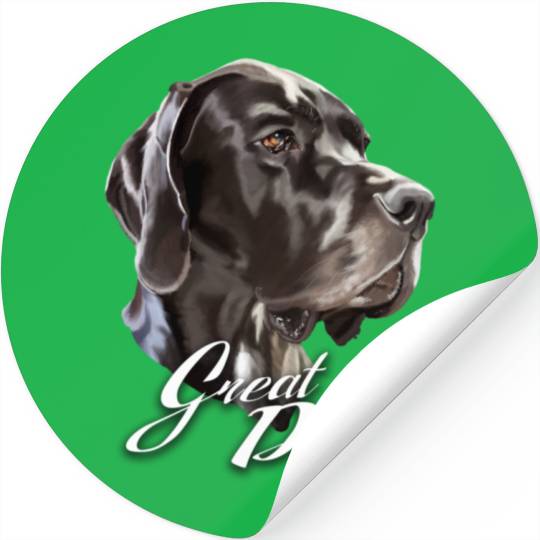 Serious Face Black Great Dane Dog Stickers